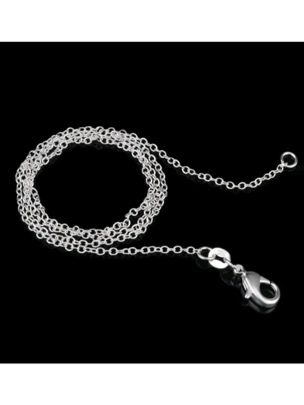 925 Sterling Silver 1mm Rolo Chain Necklace 22" Minimalist Jewelry Layering